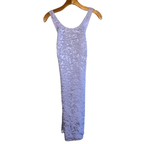 ✨Laundry by Shelli Segal | Purple Floral Cross-back Appliqué Dress - Picture 2 of 5